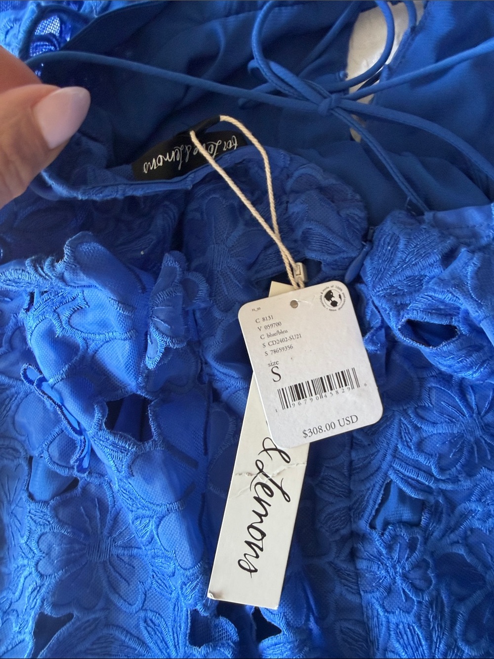 Brand new w tags For Love & Lemons Serena Blue Mini dress Small - Picture 5 of 10